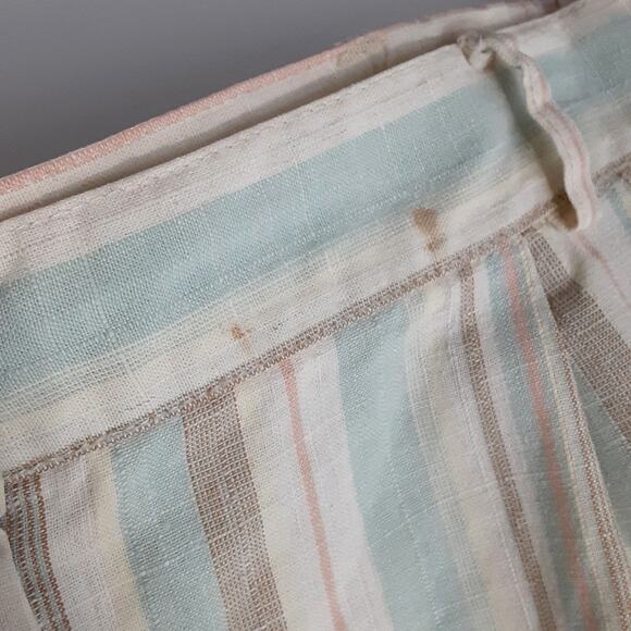 Vintage 80s Linen Blend Board Short Pastel Stripe Bermuda Shorts Beach Resort - Picture 5 of 12